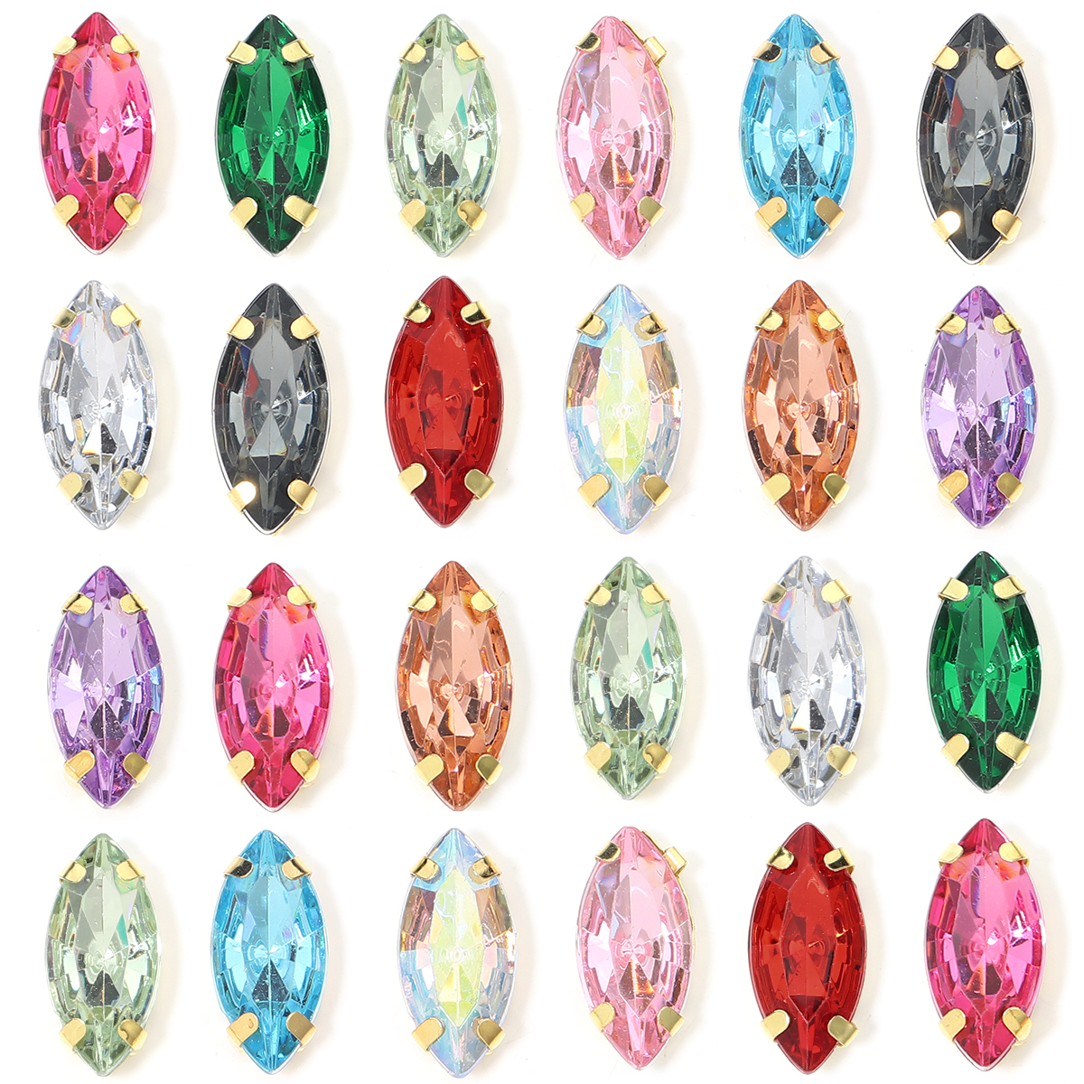 50pcs Horse Eye Shape Stainles – обзор и цена Sew On Rhinestone