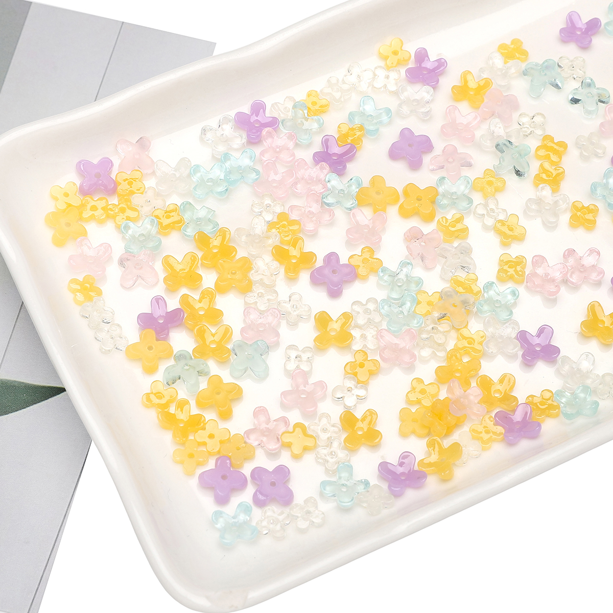 20pcs 5 7mm Resin 4 Petals Flo – обзор и цена Embellishment Crafts