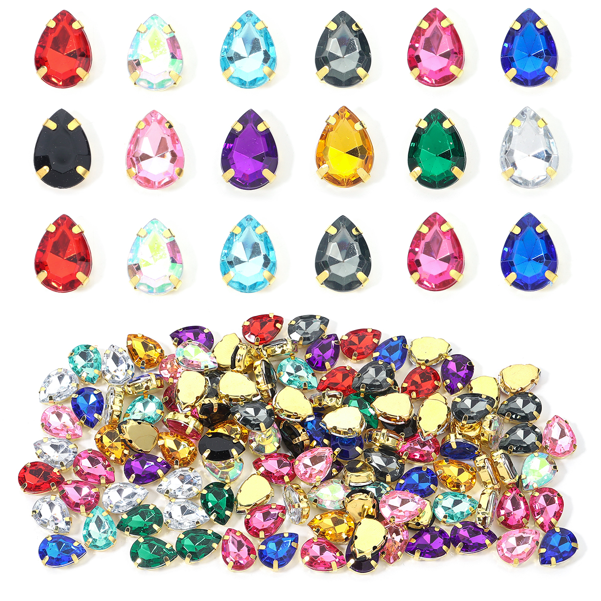 50pcs Colorful Sew-on Claw Rhi – обзор и цена Sew On Rhinestone