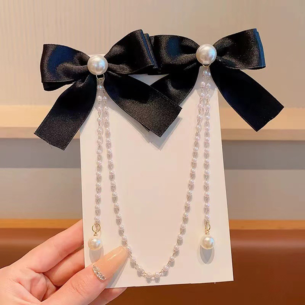 Children's Bow Hair Clip Baby  – обзор и цена Pearl Trim Chain