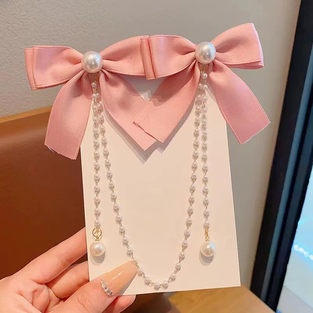 Children's Bow Hair Clip Baby  – обзор и цена Pearl Trim Chain