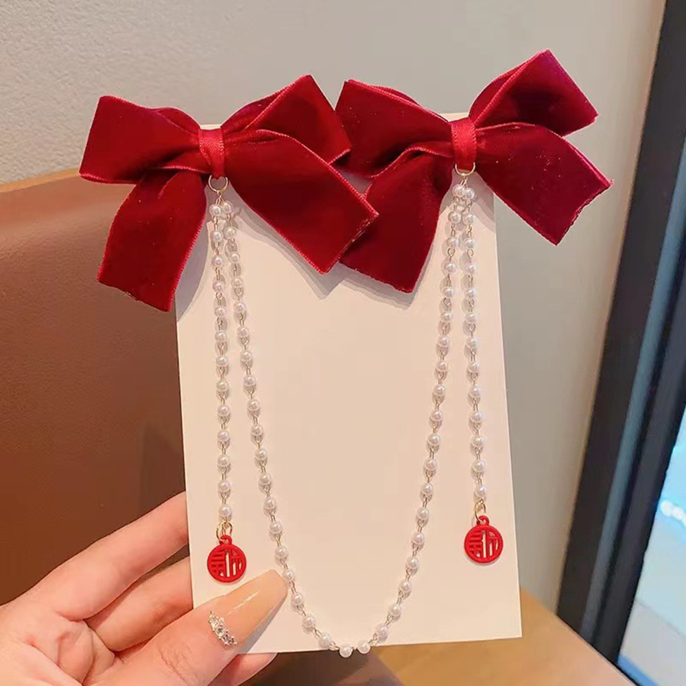 Children's Bow Hair Clip Baby  – обзор и цена Pearl Trim Chain