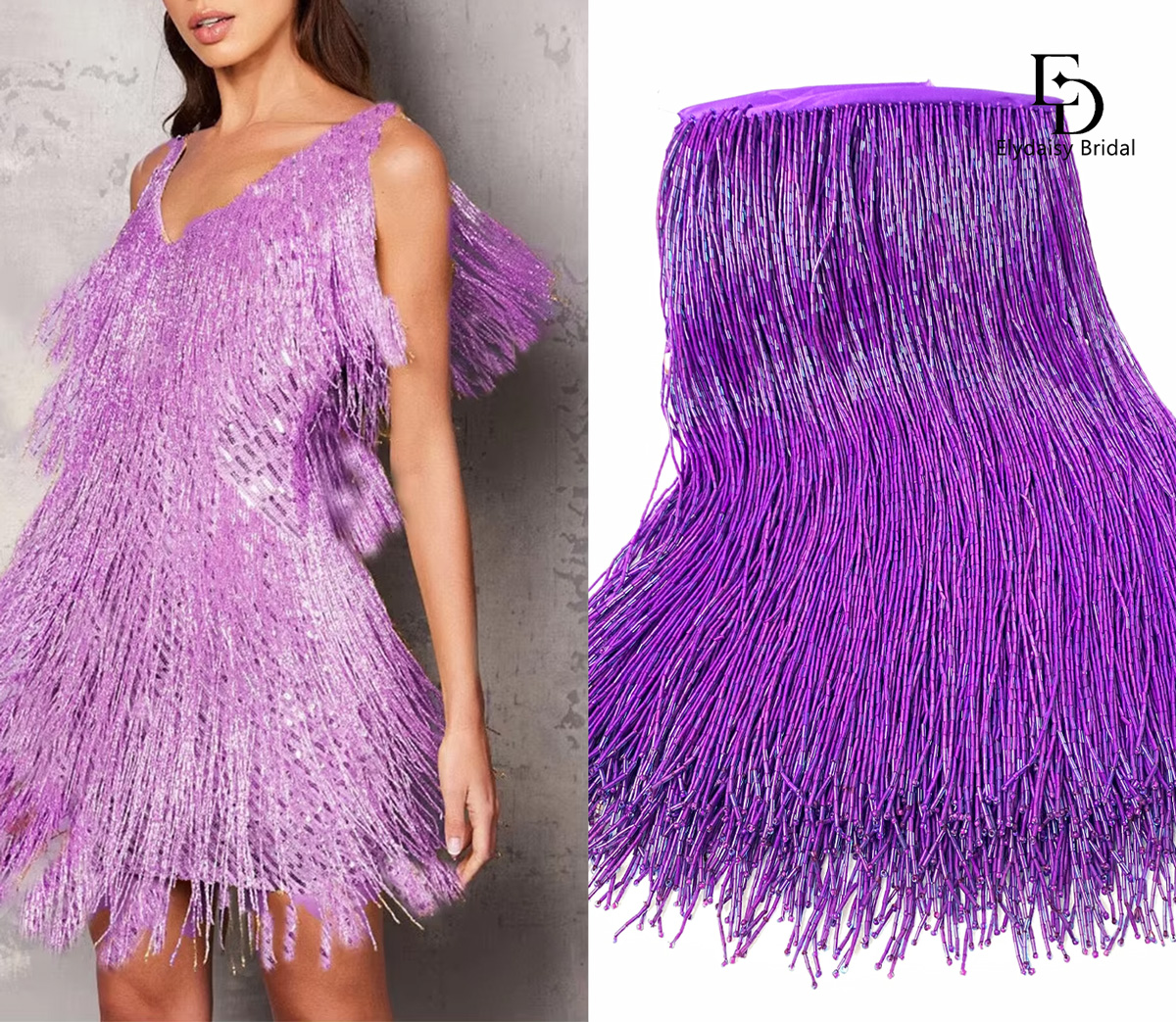 30CM Long Purple Green Black B – обзор и цена Fringe Ribbon Sewing