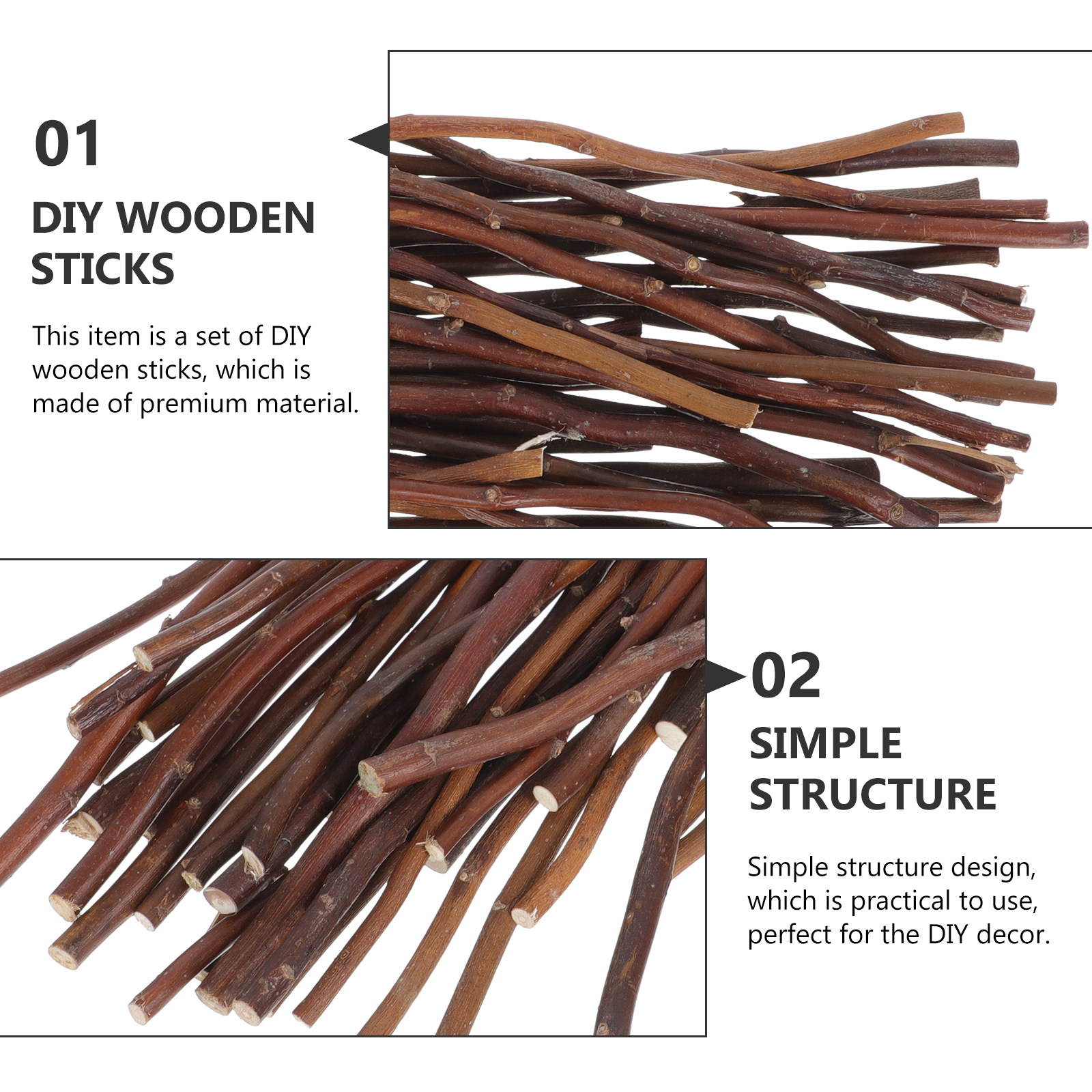 40Pcs DIY Wooden Sticks Natura – обзор и цена Embellish Craft