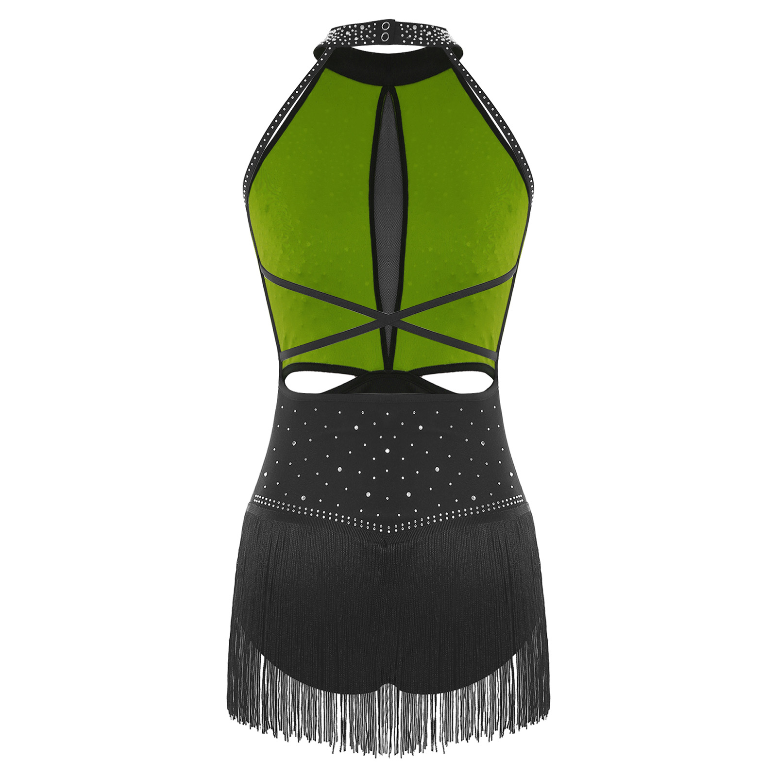 Women Dance Rhythmic Dresses S – обзор и цена Rhinestone Banding Trim