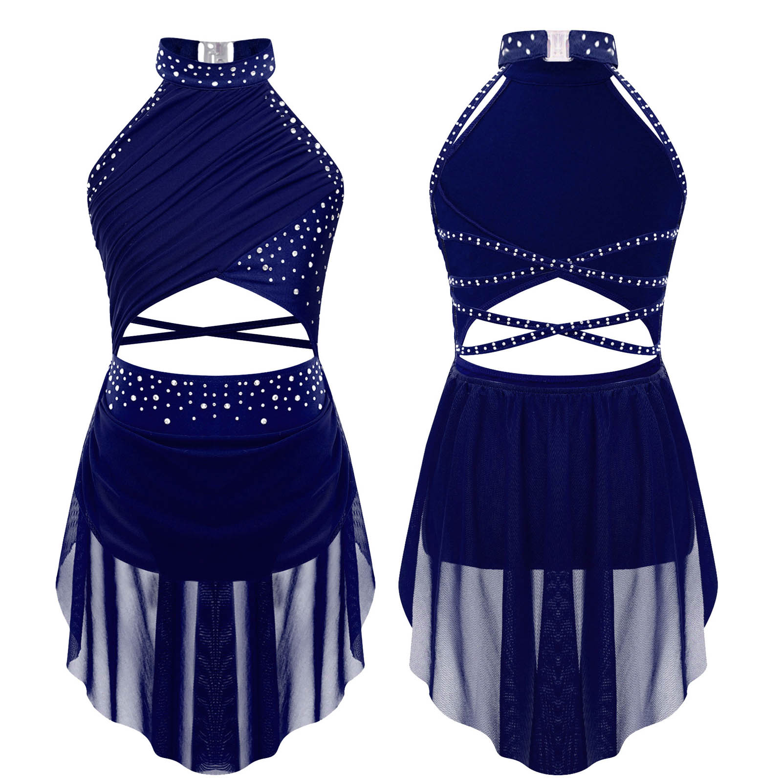 Kids Girls Ballet Leotard Dres – обзор и цена Rhinestone Banding Trim