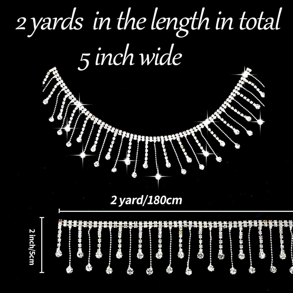 2 Yards Rhinestone Fringe Trim – обзор и цена Beaded Trim Fringe