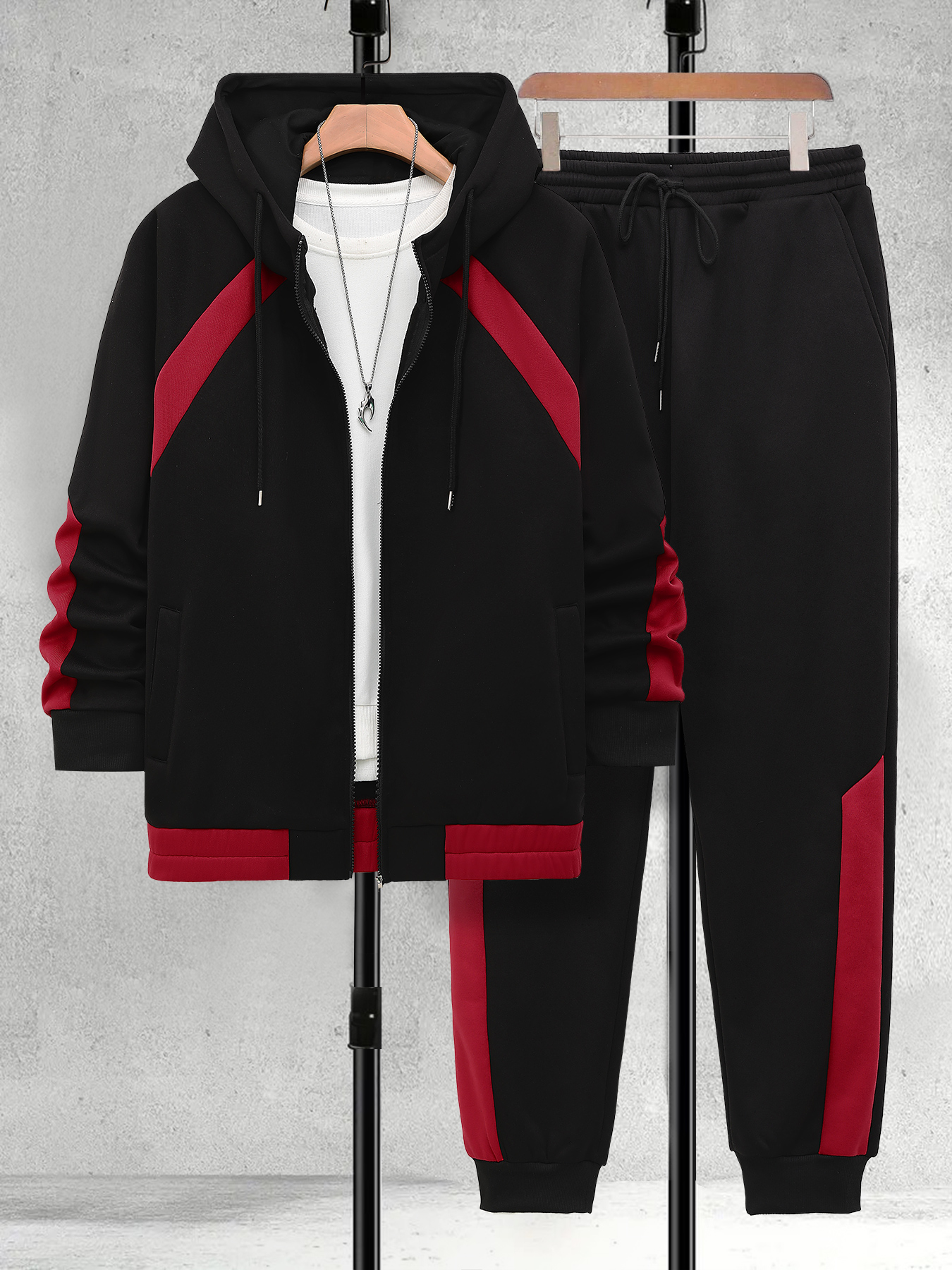 Men's Plus Size Black & Red Co – обзор и цена Embellish Knit