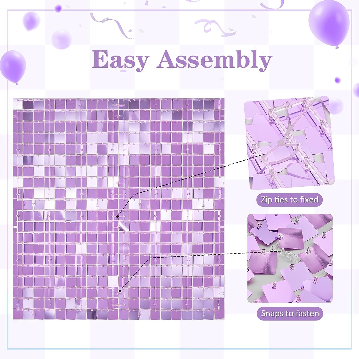 12PCS/Set Light Purple Shimmer – обзор и цена Sequin Fabric Panel