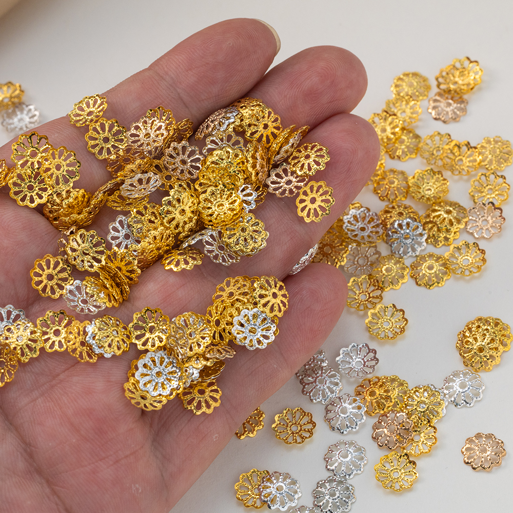 200pcs 7/9mm Filigree Flower H – обзор и цена Embellishment Crafts
