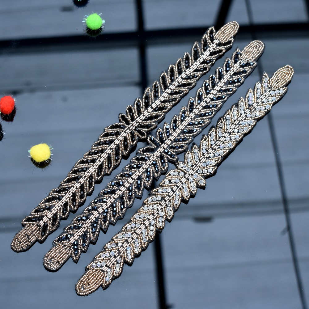 Long leaves leaf handmade appl – обзор и цена Beaded Trim Fringe