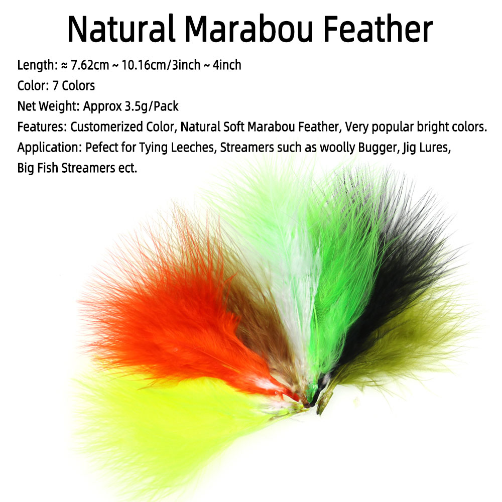 3.5g/Pack 3~4 inch Natural Mar – обзор и цена Feather Trim Marabou