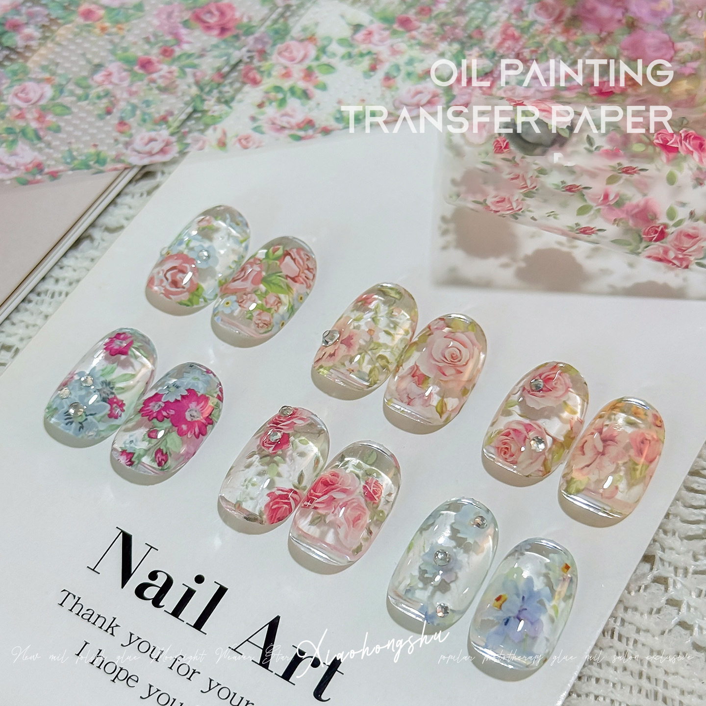 10 Rolls Rose Flower Nail Foil – обзор и цена Glitter Vinyl Roll