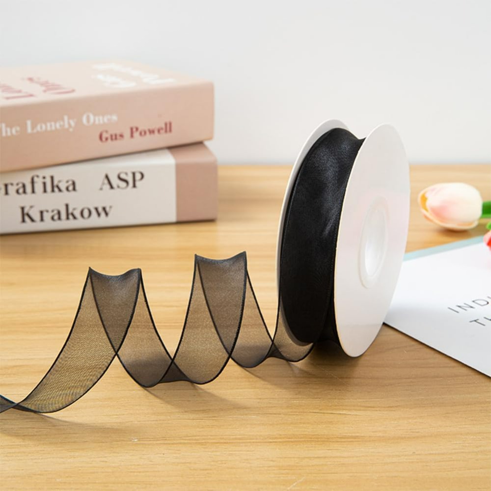 1Inch Black Organza Ribbon Wir – обзор и цена Organza Ribbon Spool