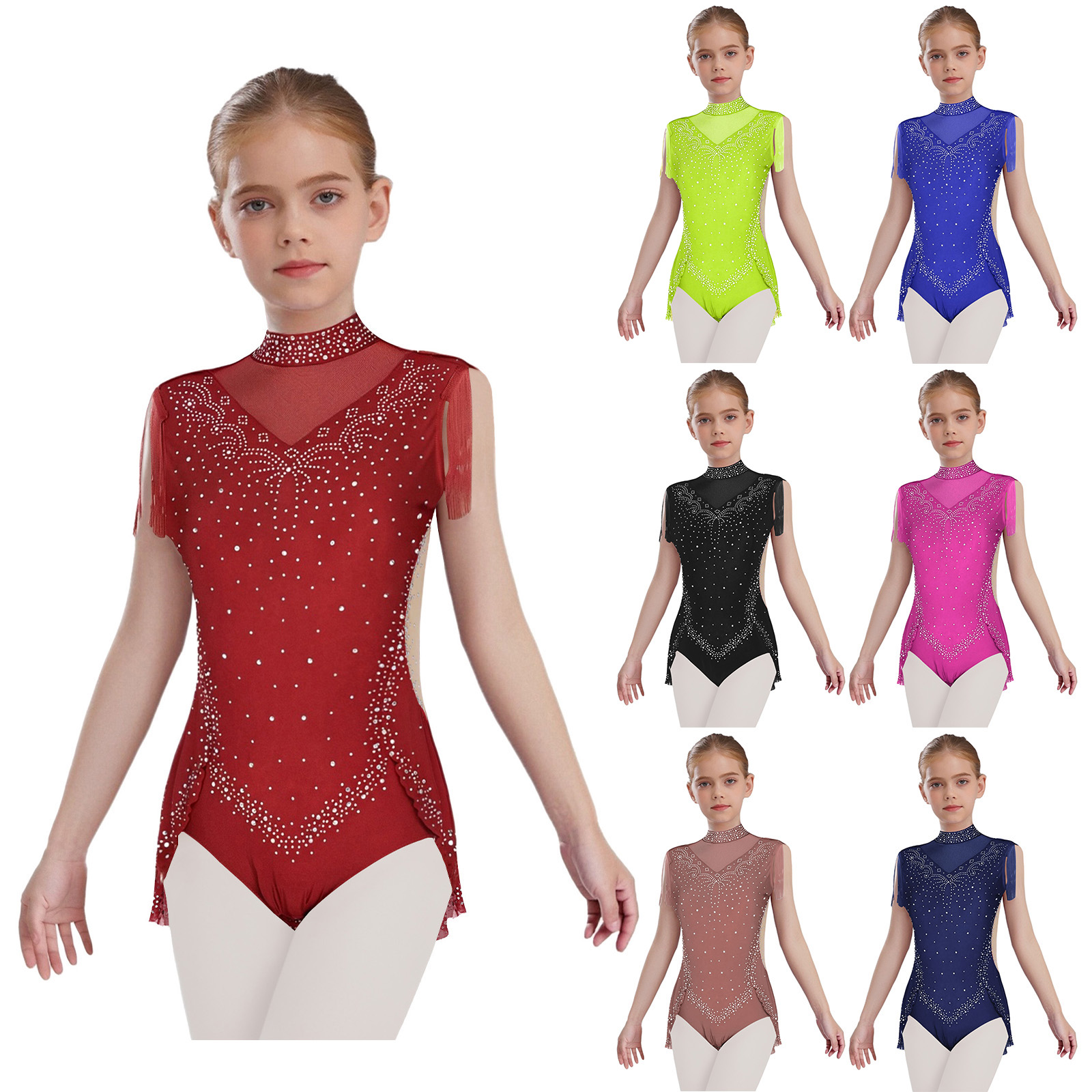 Children Girls Tassel Latin Da – обзор и цена Rhinestone Banding Trim