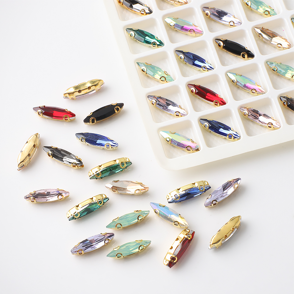 20Pcs 4x15mm Horse eye Crystal – обзор и цена Sew On Rhinestone