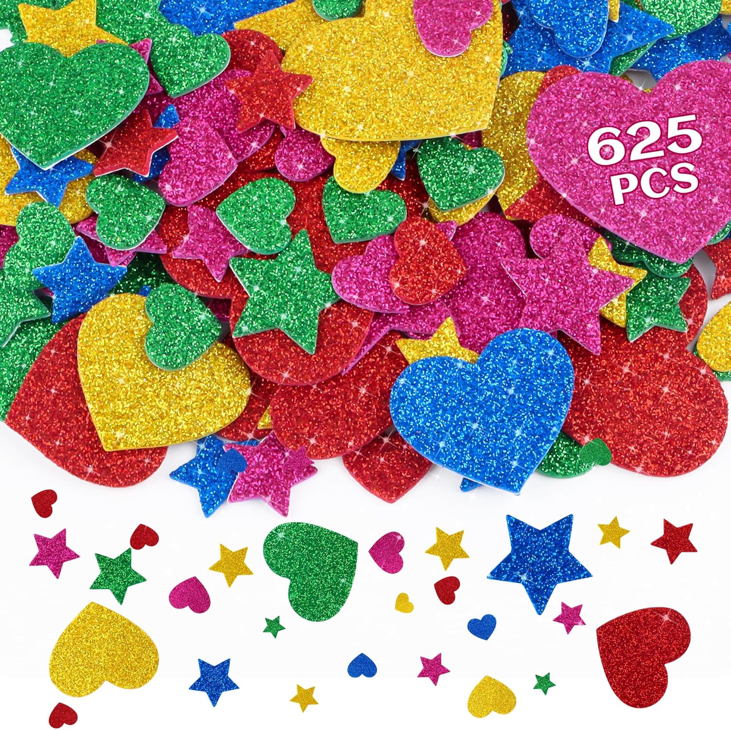 625Pcs Glitter Heart Foam Stic – обзор и цена Glitter Vinyl Roll