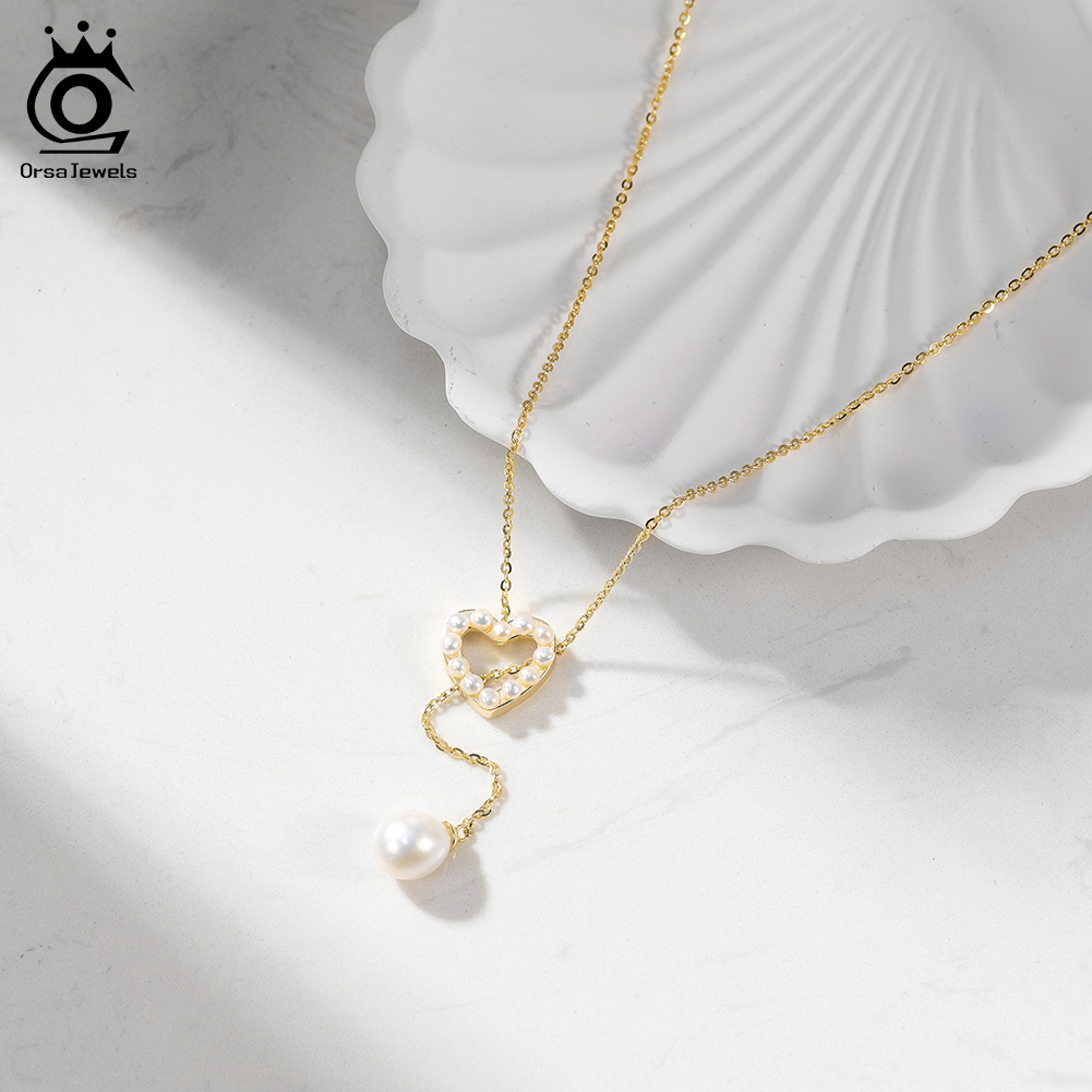 ORSA JEWELS S925 Love Heart Pe – обзор и цена Pearl Trim Chain