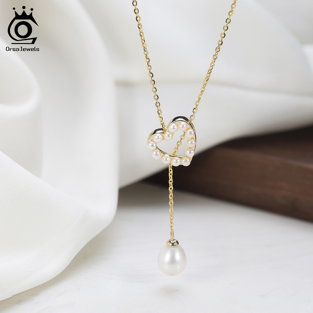 ORSA JEWELS S925 Love Heart Pe – обзор и цена Pearl Trim Chain