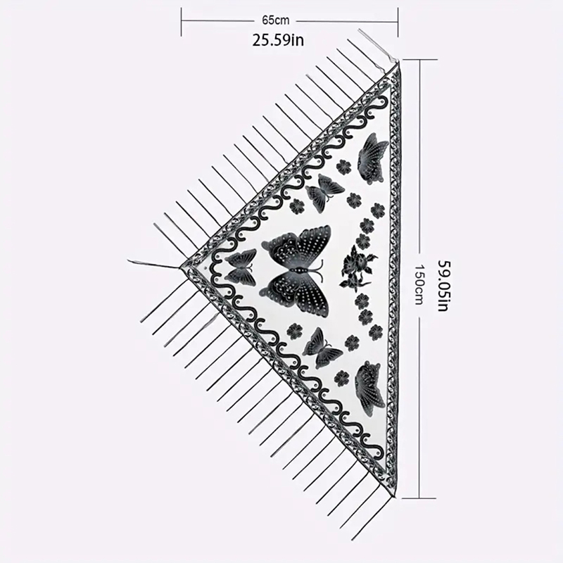 Fashion Triangle Scarf Butterf – обзор и цена Tassel Fringe Trim