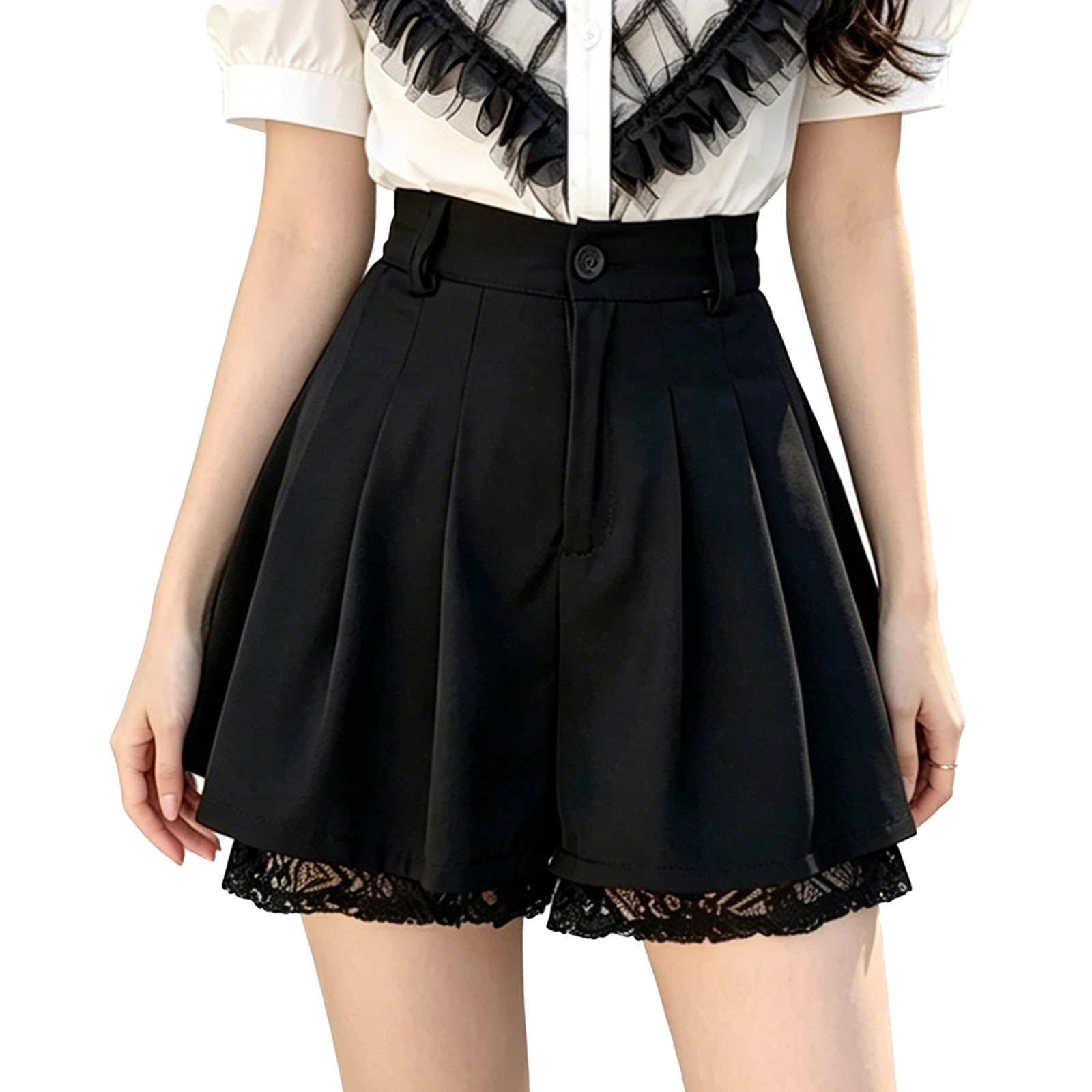 Women Casual High Waist Tailor – обзор и цена Elastic Lace Trim