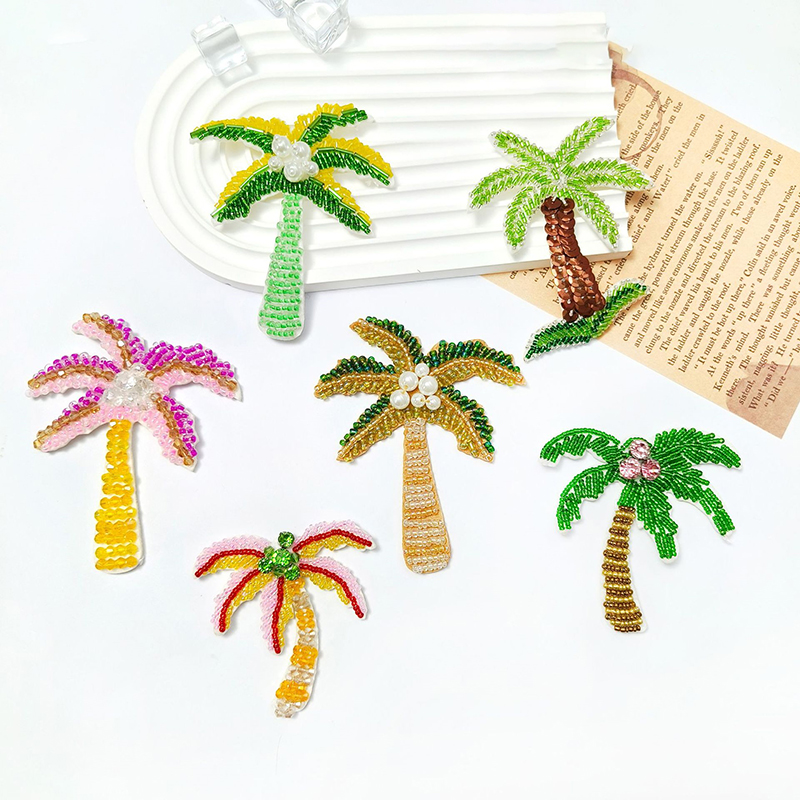 1Pc 3D Coconut Tree Beaded Pat – обзор и цена Craft Embellishment