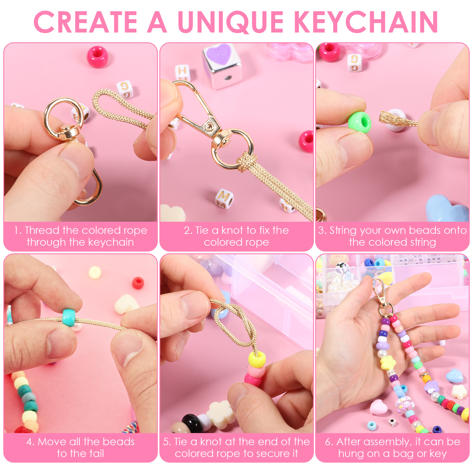 421PCS Beaded Keychain Making  – обзор и цена Embellishment Crafts