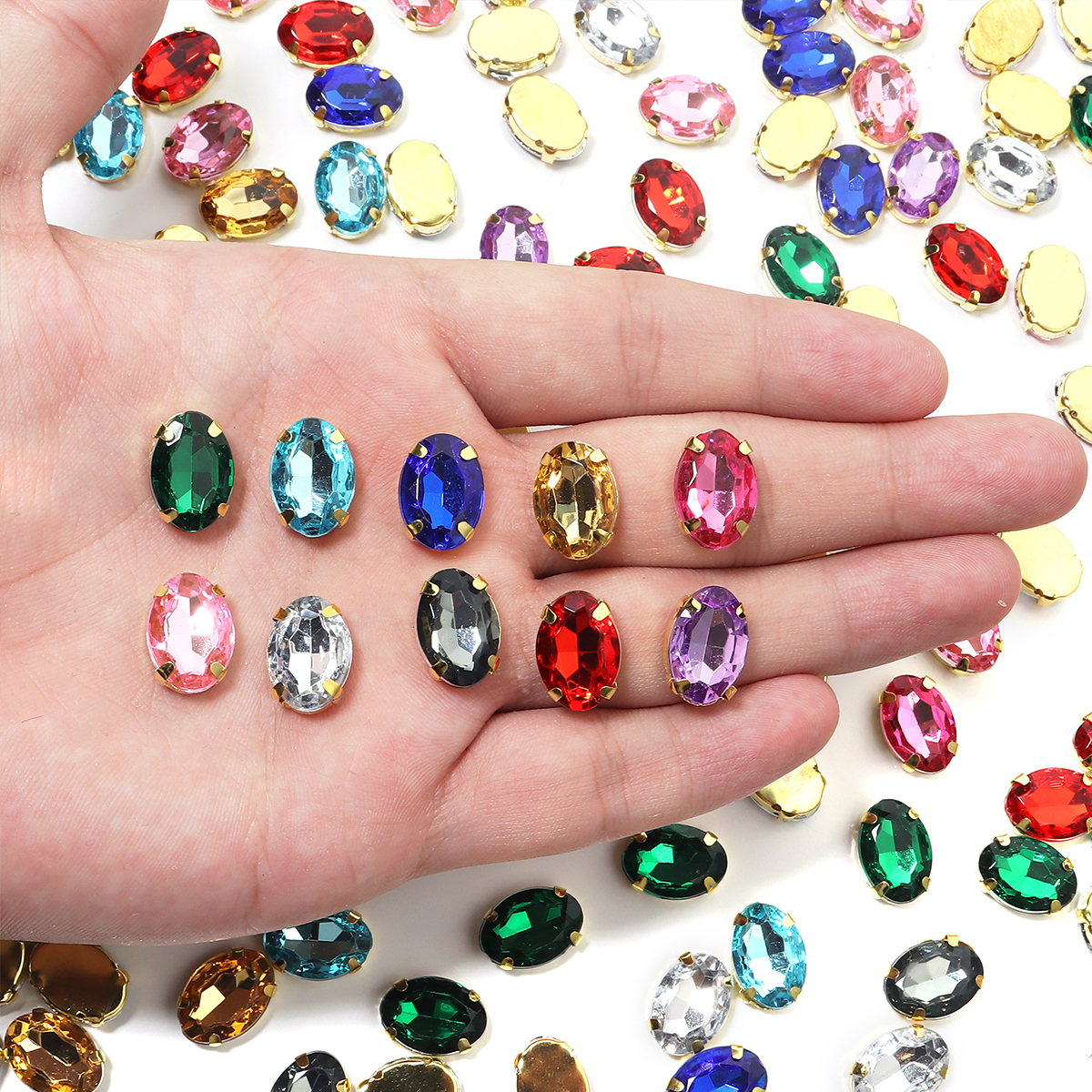 50pcs Gold Color Stainless Ste – обзор и цена Sew On Rhinestone