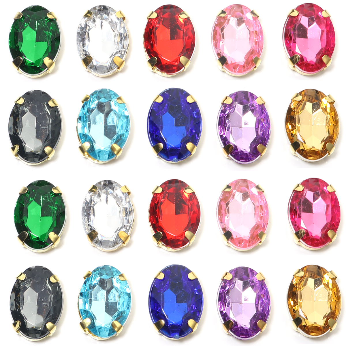 50pcs Gold Color Stainless Ste – обзор и цена Sew On Rhinestone