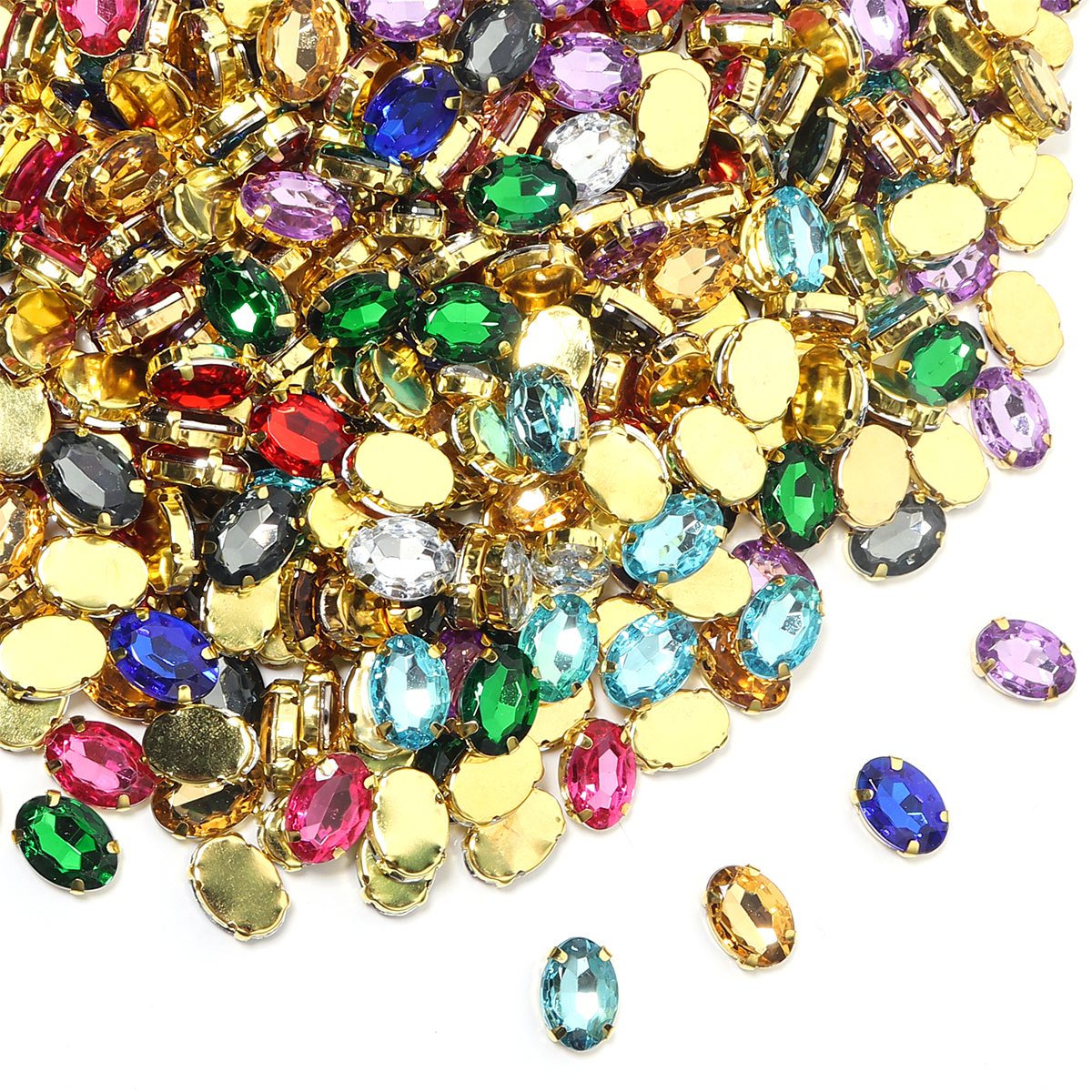 50pcs Gold Color Stainless Ste – обзор и цена Sew On Rhinestone