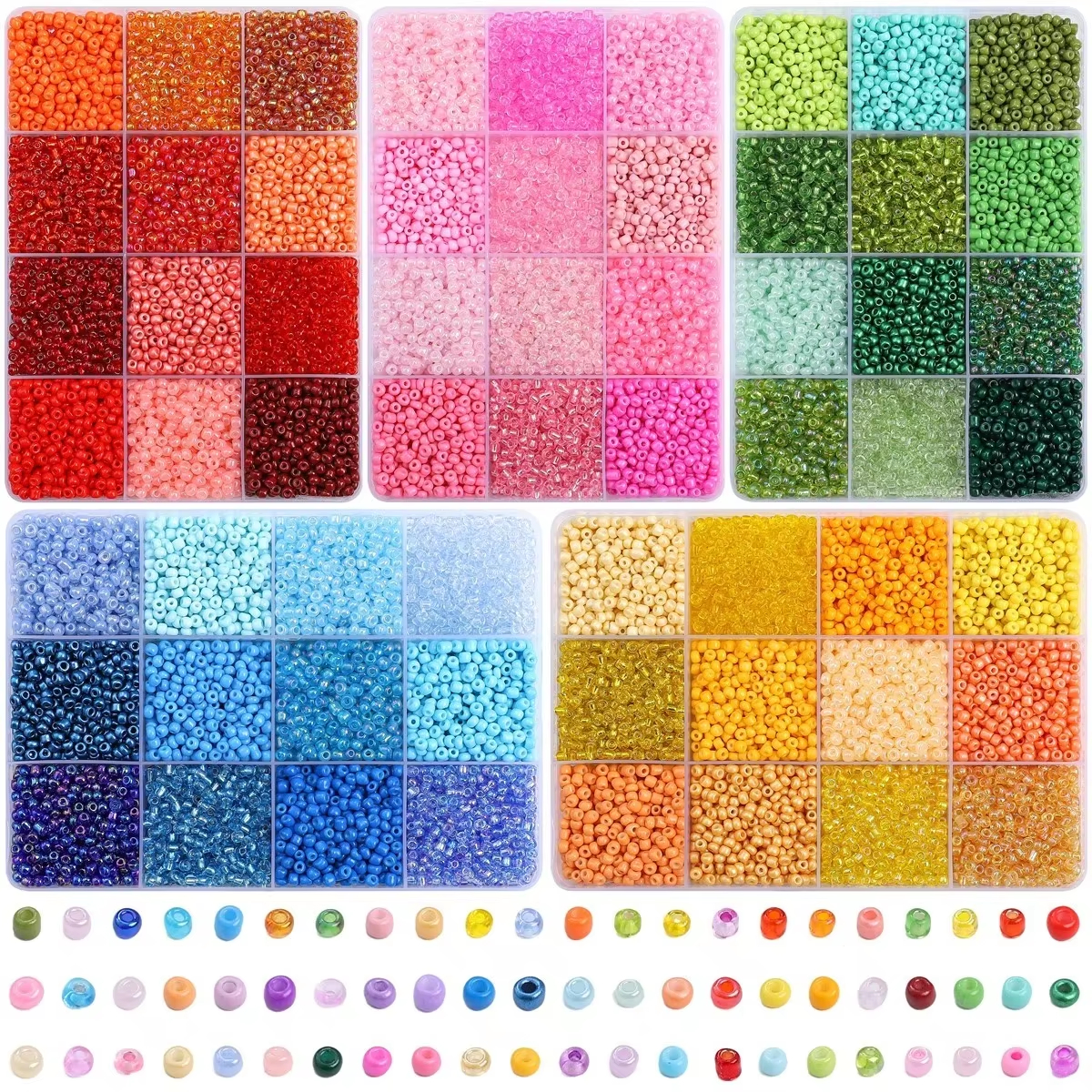 3600pcs 3mm Glass Seed Beads,  – обзор и цена Craft Embellishment Storage