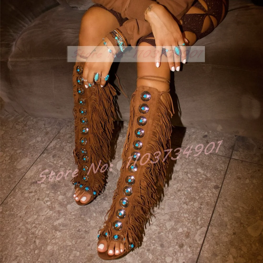 Tassels Open Toe Gems Knee Hig – обзор и цена Tassel Fringe Trim