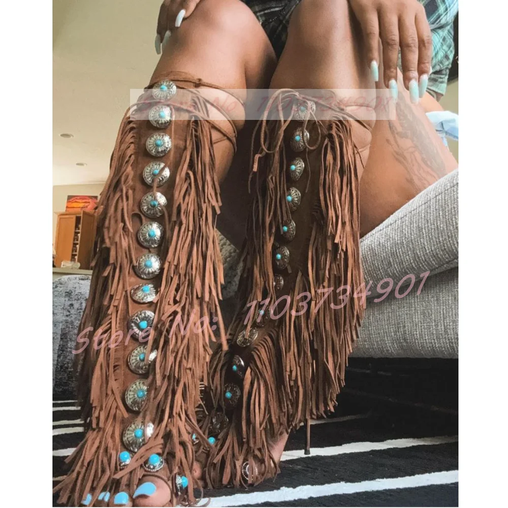 Tassels Open Toe Gems Knee Hig – обзор и цена Tassel Fringe Trim