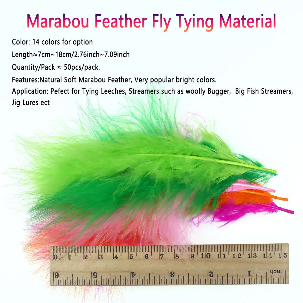 Bimoo 50pcs/Pack Colored Long  – обзор и цена Feather Trim Marabou