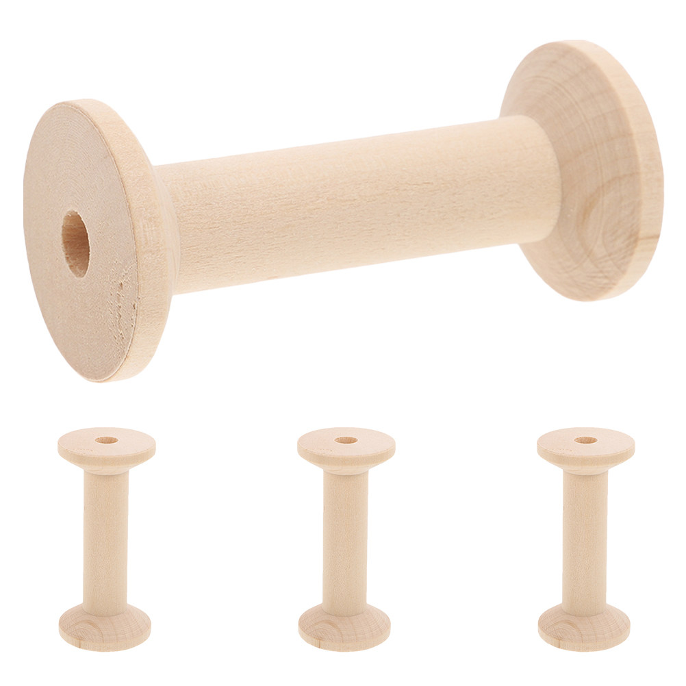 4Pcs Wooden Spool Set Large Ca – обзор и цена Embroidery Craft