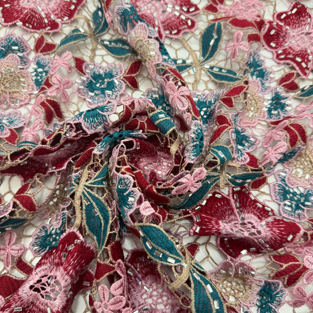 Elegant Guipure Cord Lace Fabr – обзор и цена Sew On Rhinestone