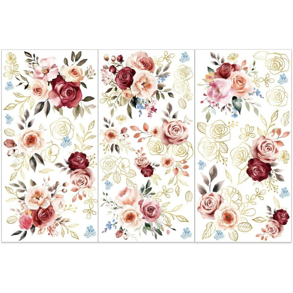 3pcs/Set Watercolor Roses Rub  – обзор и цена Embellishment Crafts