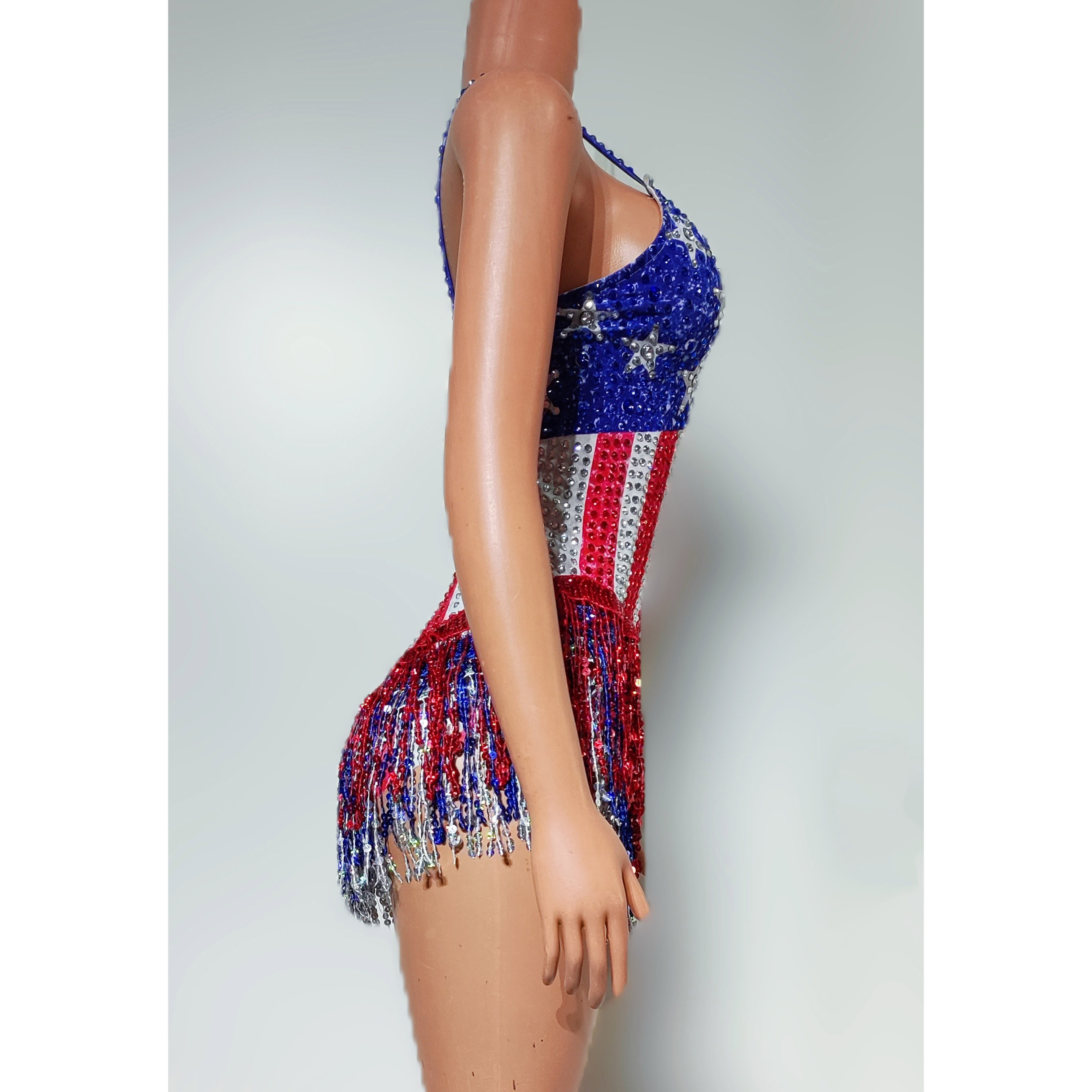 Dance Singer Costume Bar Night – обзор и цена Rhinestone Banding Trim