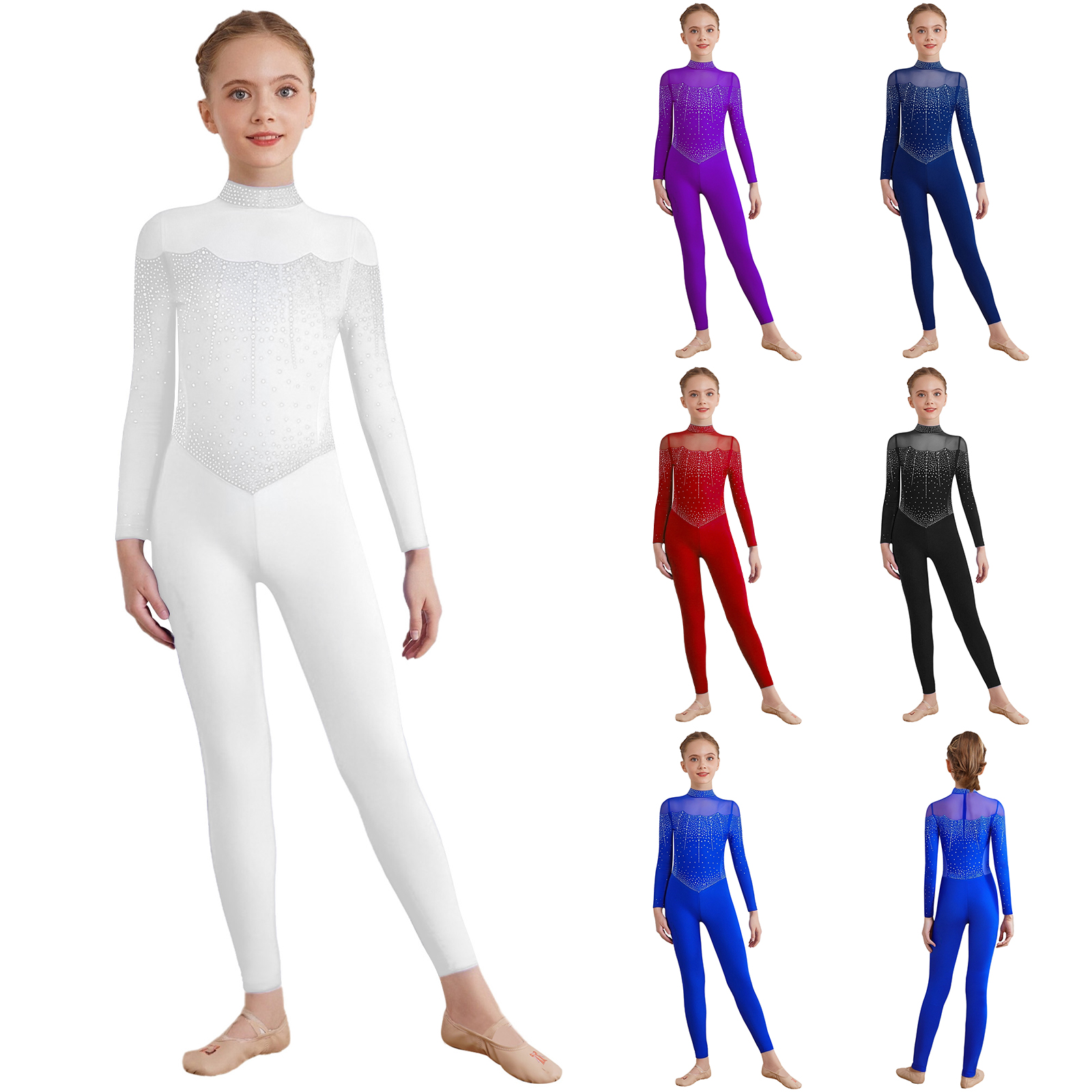 6-16Y Girls Figure Skating Dan – обзор и цена Rhinestone Banding Trim