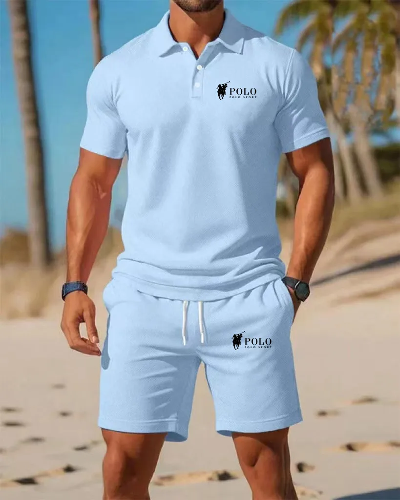 Men's Polo Shirt Set Summer Qu – обзор и цена Embellish Knit
