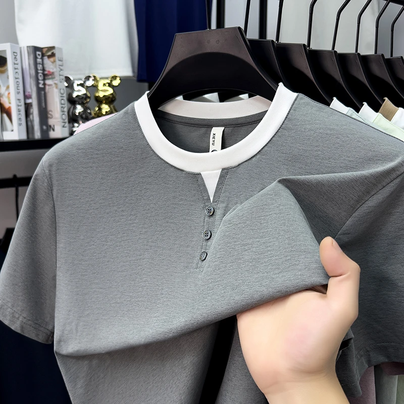 Mens Short Sleeve Henley Neck  – обзор и цена Embellish Knit