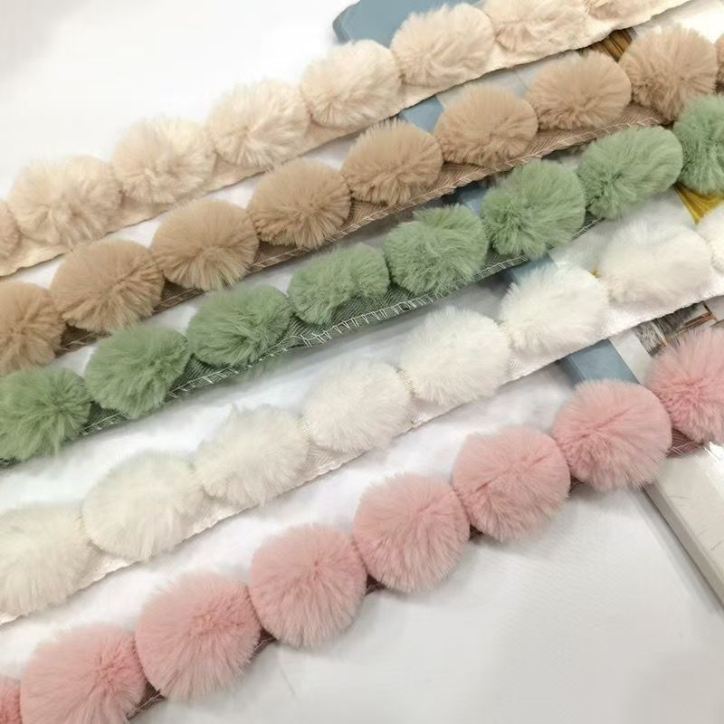 3cm Faux Rabbit Fur Pom Pom Ba – обзор и цена Fringe Ribbon Sewing