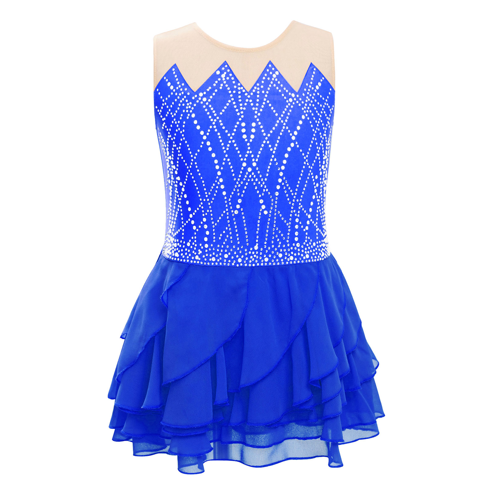 Girls Mesh Figure Skating Dres – обзор и цена Rhinestone Banding Trim