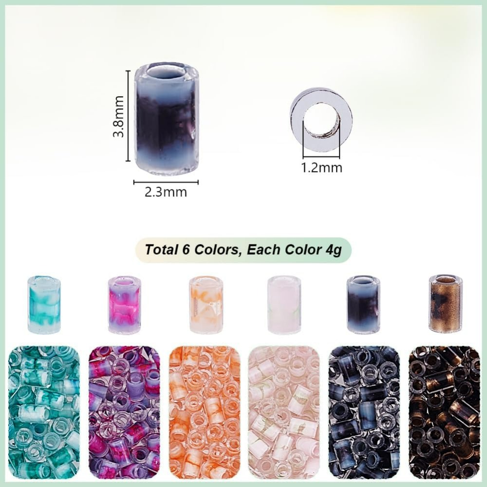 720pcs 6 Colors Tube Beads 24g – обзор и цена Embroidery Craft