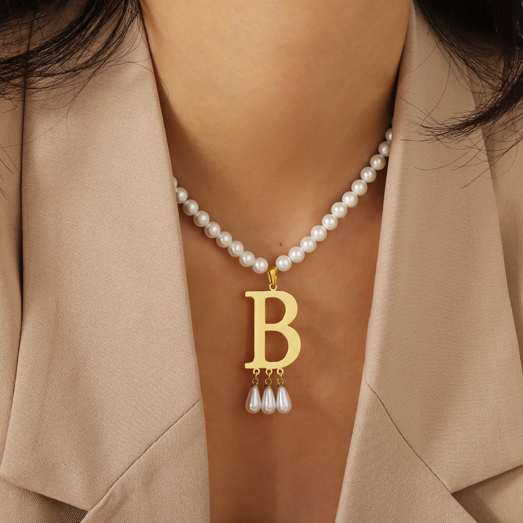 Customized Initial Pendant Lux – обзор и цена Pearl Trim Chain