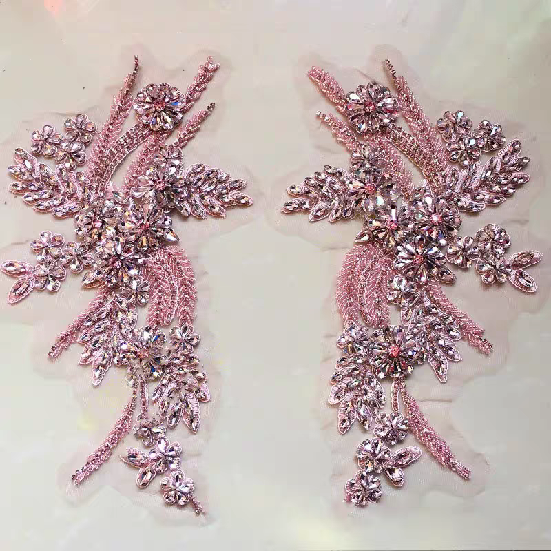 Beaded floral appliqués, hand- – обзор и цена Sew On Rhinestone