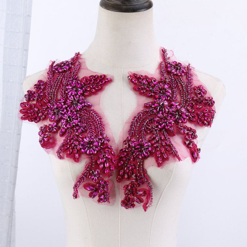 Beaded floral appliqués, hand- – обзор и цена Sew On Rhinestone