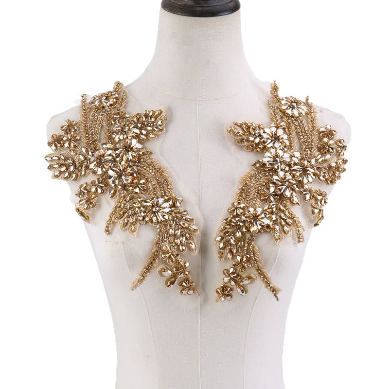 Beaded floral appliqués, hand- – обзор и цена Sew On Rhinestone