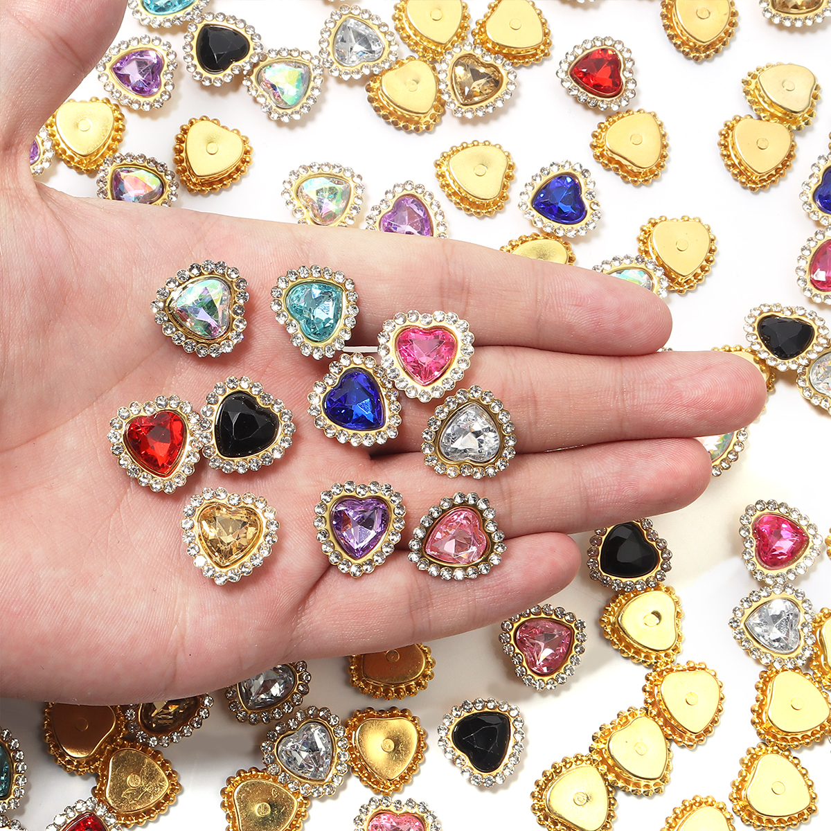 20Pcs Love Heart Acrylic Rhine – обзор и цена Sew On Rhinestone