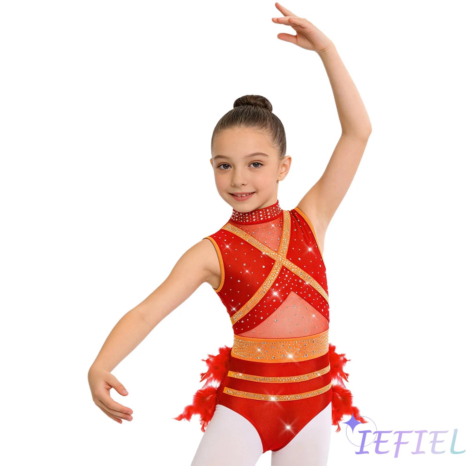 Kids Girls Latin Ballet Dance  – обзор и цена Rhinestone Banding Trim